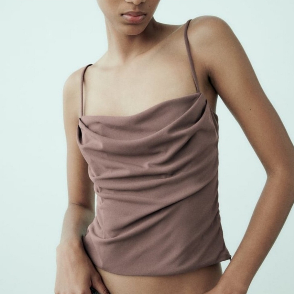 ZARA Mauve Spaghetti Strap Top